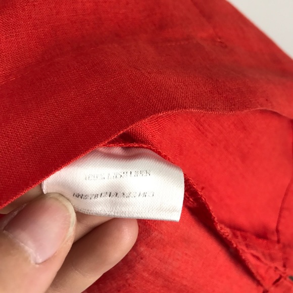 Eileen Fisher red orange linen blouse size XS - Picture 3 of 6
